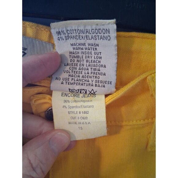 Encore Jeans Yellow Juniors 15 Super Stretchy - Picture 5 of 6
